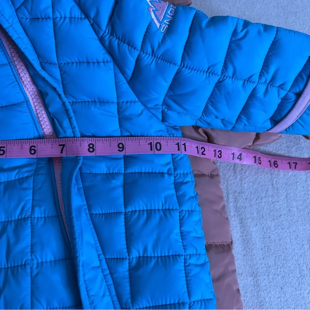Bundle Snozu H&M Infant Baby Blue and Pink Snowsuit‎ hooded Fleece Lining 3/6 M